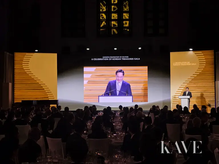 Lee Jae-yong hält am 28. Januar (Ortszeit) bei einem Gala-Dinner im Smithsonian Arts and Industries Building in Washington D.C. eine Willkommensrede. [Magazine Kave=Park Su-nam]